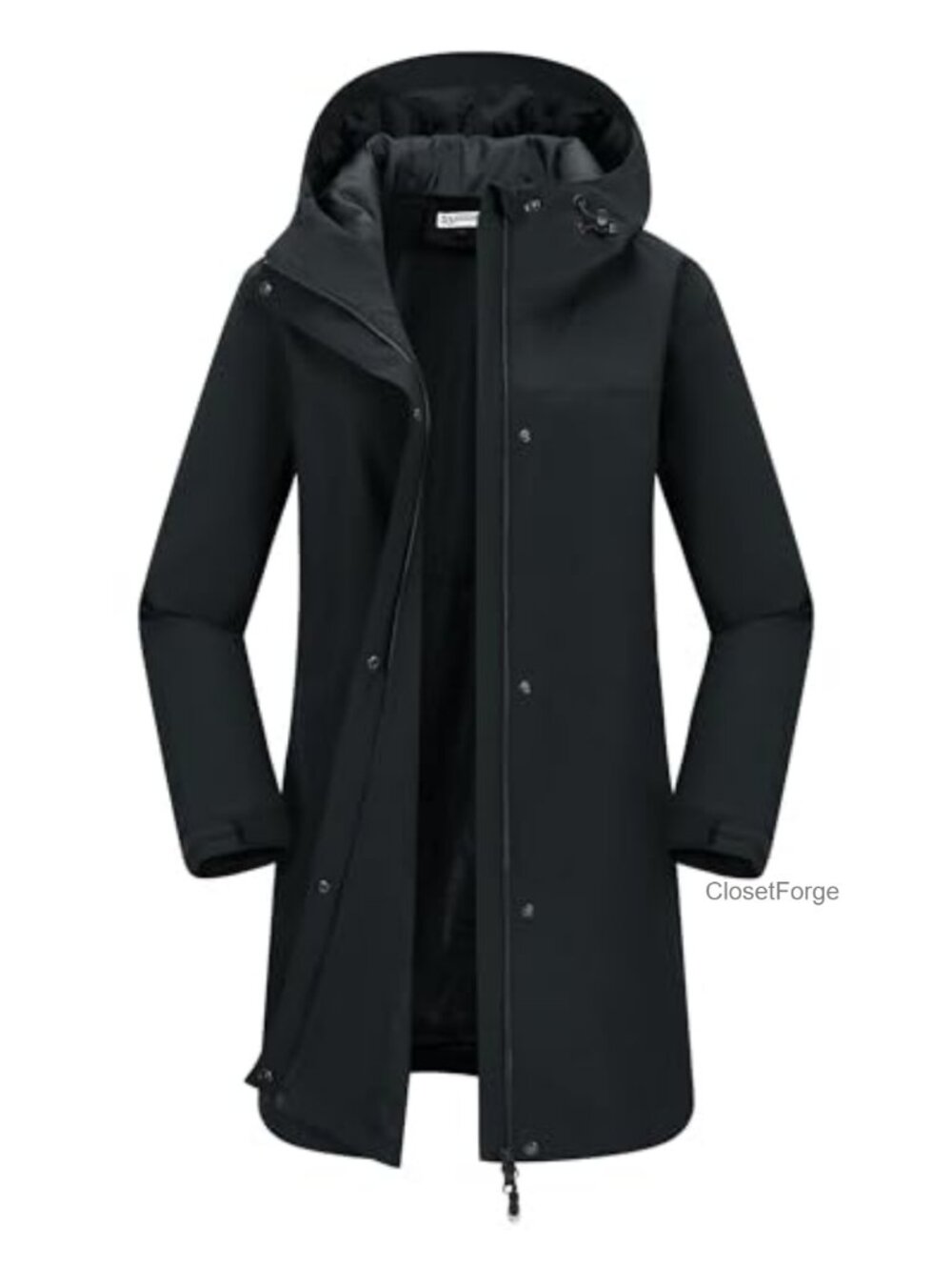 Women's Waterproof Rain Jacket Long Trench Coat with Hood Breathable
